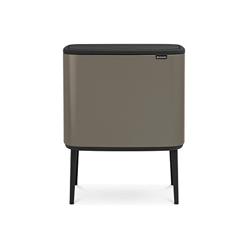 Brabantia Bo Touch Bin Cubo de Basura, 11 + 23 litros, Gris (Platinum)