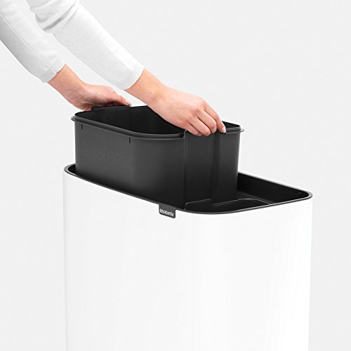 Brabantia Bo Touch Bin Cubo de Basura, 11 + 23 litros, Gris (Platinum)