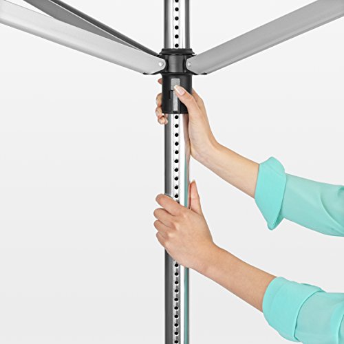 Brabantia Lift-O-Matic Tendedero de Jardín con Soporte y Funda, Acero Inoxidable, Gris Metalizado, 50 m de Cuerda