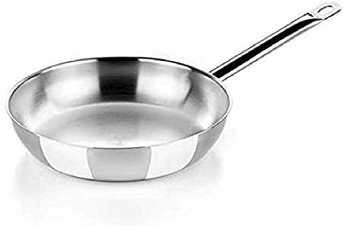 Braisogona - Sartén profesional de acero inoxidable, acero inoxidable, Plateado, 26 cm