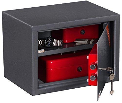Brihard Family Caja fuerte con Cerradura de Calidad, 25x35x25cm (HxWxD), Gris Titanio