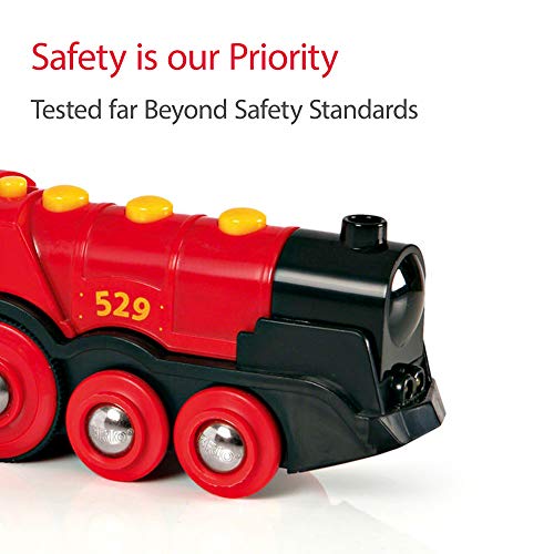 BRIO-33592 Gran Locomotora a Pilas con luz y Sonido, Color Negro, Rojo (RAVENSBURGER 33592)