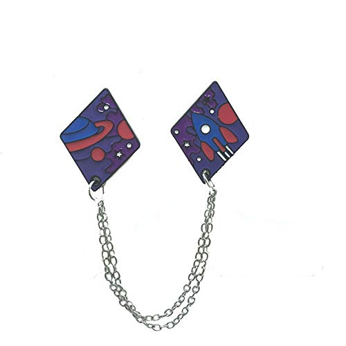 Broches Y Alfileres para Niña,Nave Espacial Cohete Y Oso Polar Pico De Montaña Nube Luna Combinación Insignia Broche Personalidad Creativa Jeans Bufanda Abrigo Accesorios,Xz953
