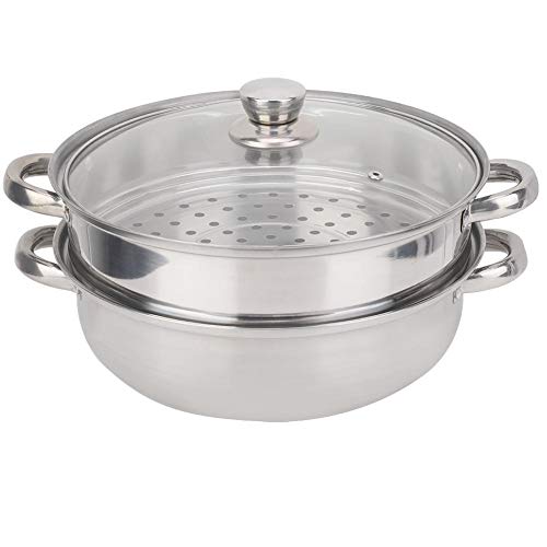 Broco Olla Vapor, Acero Inoxidable 27 cm / 11 pulgadas de 2 capas vapor olla a baño maría sopa de vapor Pot