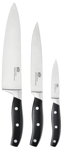 BSF Juego de Cuchillos Cocina, Acero Inoxidable Plateado y Negro, Centimeters