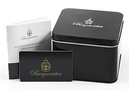 Burgmeister Burgmeister Melbourne - Reloj de Caballero de Cuarzo, Correa de Piel Color Negro (con cronómetro)