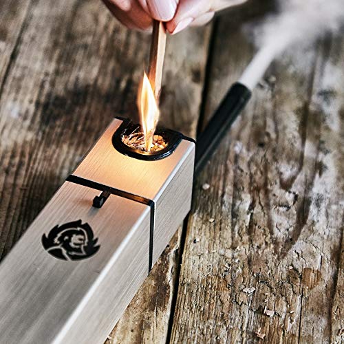 BURNHARD Set de Ahumado con Bolsas aromáticas y Pipa de Humo con Capa de Aluminio anodizado, de Calidad y eficaz - Oro