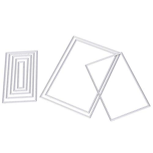 CA0boluoC - Troqueles de corte rectangulares para manualidades, álbumes de recortes, caja de regalo decorativa, plantilla de grabado en relieve de metal plateado