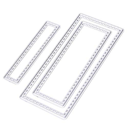 CA0boluoC - Troqueles de corte rectangulares para manualidades, álbumes de recortes, caja de regalo decorativa, plantilla de grabado en relieve de metal plateado