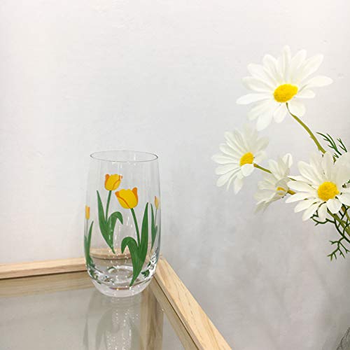 Cabilock Vaso para Beber Tulipán Taza de Agua Café Vaso de Leche para Jugo Cerveza Vino Y Cócteles 400Ml