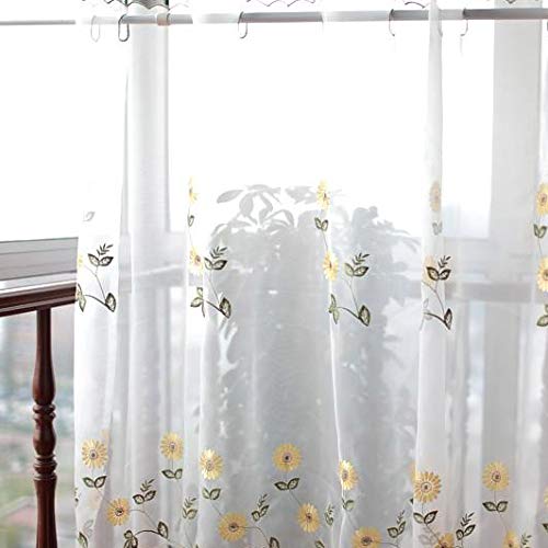 Cafe Curtains Cortina Cocina Ventana Y Puerta Girasol Cortina Corta Dormitorio Visillos Cortos para Ventanas Cortina del Café Cortina Pequeña/6 Tamaños