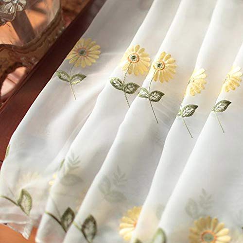 Cafe Curtains Cortina Cocina Ventana Y Puerta Girasol Cortina Corta Dormitorio Visillos Cortos para Ventanas Cortina del Café Cortina Pequeña/6 Tamaños