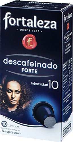 Café FORTALEZA - Cápsulas de Café Descafeinado Forte Compatibles con Nespresso - Pack 5 x 10 - Total 50 cápsulas