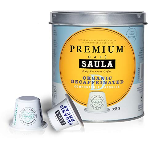 Café Saula, Pack 3 botes con 60 cápsulas compostables. Café 100% Arábica descafeinado. Compatibles Nespresso®.
