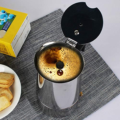 Cafetera italiana de acero inoxidable para 12 tazas (cilindro recto, 12 tazas, 600 ml)
