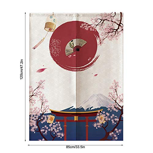 Cafopgrill Estilo japonés Niños Media Cortina, Material de poliéster Curtian para Dormitorio Cocina Tienda Restaurante Puerta 85 * 120 cm