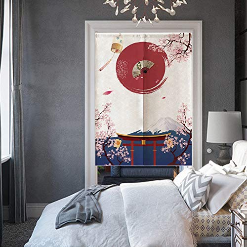 Cafopgrill Estilo japonés Niños Media Cortina, Material de poliéster Curtian para Dormitorio Cocina Tienda Restaurante Puerta 85 * 120 cm