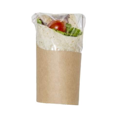 Caja de cartón de tortilla para baguette, doble cierre de clip, 124 x 320 mm (50-500 piezas)
