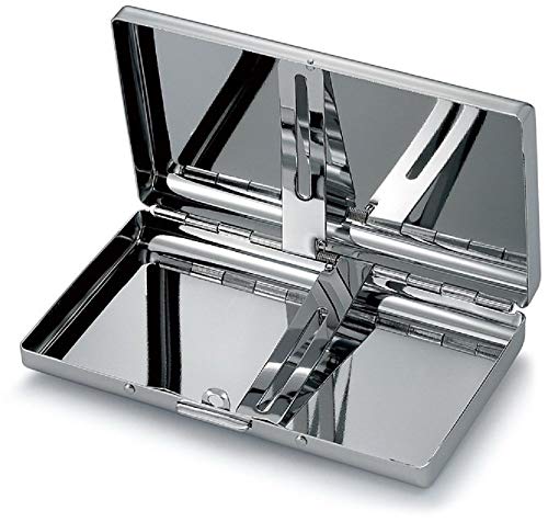 Caja de Cigarrillos de Acero Inoxidable de Plata de Yanteng, cráneo, Dientes, Miedo, protección, Tarjeta de Visita, Tarjeta de crédito, Caja de Almacenamiento