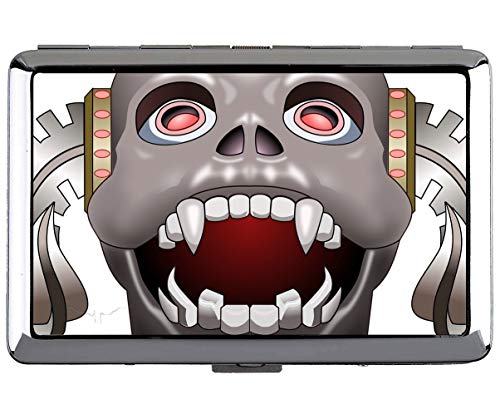 Caja de Cigarrillos de Acero Inoxidable de Plata de Yanteng, cráneo, Dientes, Miedo, protección, Tarjeta de Visita, Tarjeta de crédito, Caja de Almacenamiento
