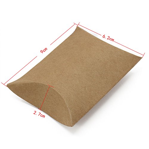 Caja de regalo Candy de papel Kraft, caja de almohadas para bodas, fiestas de cumpleaños, 50 unidades, Pillow Shape