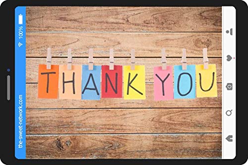 Caja golosinas Whatsapp 23x23cm con mensaje THANK YOU, su interior contiene 750g de golosinas Rainbow