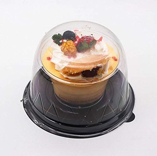 Cajas para tartas – Portabebés de plástico transparente – Recipiente individual para tartas – Caja de transporte para cupcakes, plástico, marrón, 3 inches