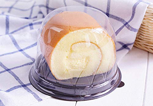 Cajas para tartas – Portabebés de plástico transparente – Recipiente individual para tartas – Caja de transporte para cupcakes, plástico, marrón, 3 inches