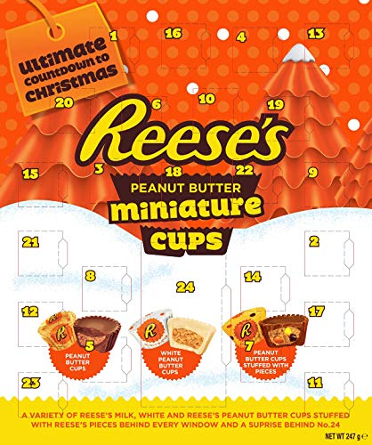 Calendario de Adviento de Reese. Americano chocolate mantequilla de maní Navidad xmas
