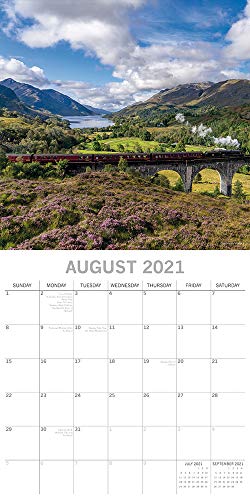 Calendario de pared mensual 2021 de The Gifted Stationery – Escocia. 30,4 x 30,4 cm, calendario de 16 meses de calidad premium para el hogar y la oficina con espacio para cumpleaños y notas