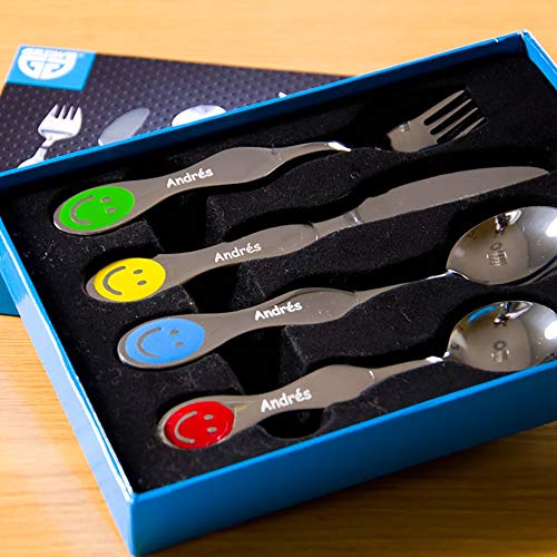 Calledelregalo Set de Cubiertos Infantiles Personalizados - Regalo para bebés o niños
