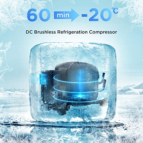 CALMDO 35L Nevera Portátil Eléctrica con Compresor, Mini Refrigerador de Coche con Pantalla LED, 12/24/220 V con Cable de CA y CC para Camping, Viajes, Picnic, Automóvil