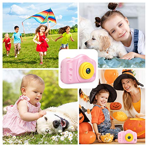 Cámara para Niños Infantil Cámara de Fotos Digital Cámara Juguete para Niños 3.5 Pulgadas 12MP 1080P HD Selfie Video Cámara Regalos Ideales para Niños Niñas de 3-10 Años con Tarjeta TF 32 GB (polvo)