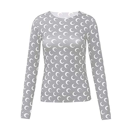 Camisa de fondos para mujer, ropa de protección solar, seda de hielo, camiseta de luna, media luna