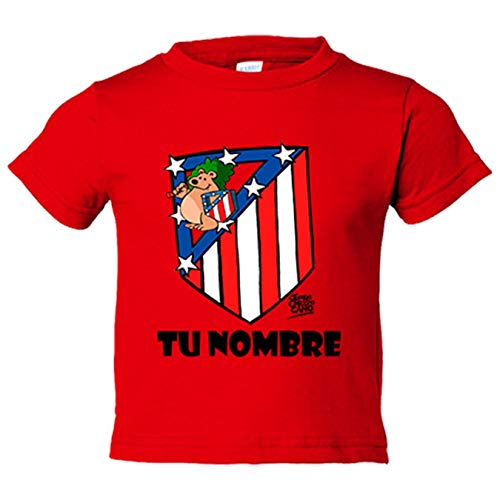 Camiseta niño Atlético de Madrid El Escudo del Atleti clásico personalizable con nombre - Rojo, 7-8 años