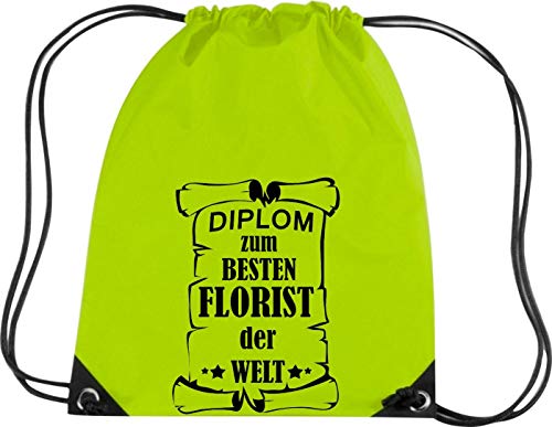 Camiseta stown Premium gymsac Diploma para mejores Floristas del Mundo, verde lima