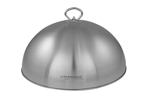 Campingaz Premium - Campana para parrilla y plancha, 32 cm, campana de acero inoxidable, tapa de cocción al vapor redonda, cúpula para hamburguesas
