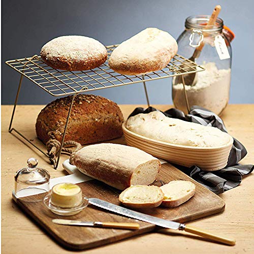 CAN_Deal 13,7" / 35cm Oval Banneton Brotform cuenco de ratán para masa de Pan Borradores de aumento(hasta 1000g) + Free liner