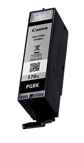 Canon PGI-570XL Cartucho de tinta BK para Impresora de Inyeccion Pixma TS5050,5055,5053,5051,6050,6052,6051,8050,8053,8052,8051,9055,9050-MG5750,5751,5752,5753,6850,6851,6852,6853,7750,7751,7752,7753