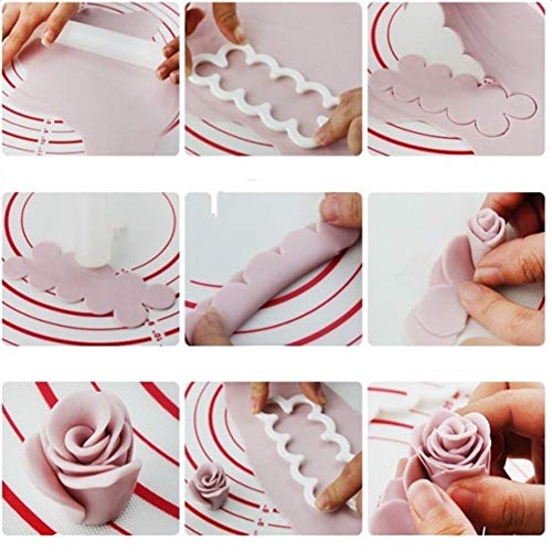 CAOLATOR Juego de 3pcs moldes de rosas para decoraci oacute de pasteles y tartas DIY herramienta para tarta pastel y postre