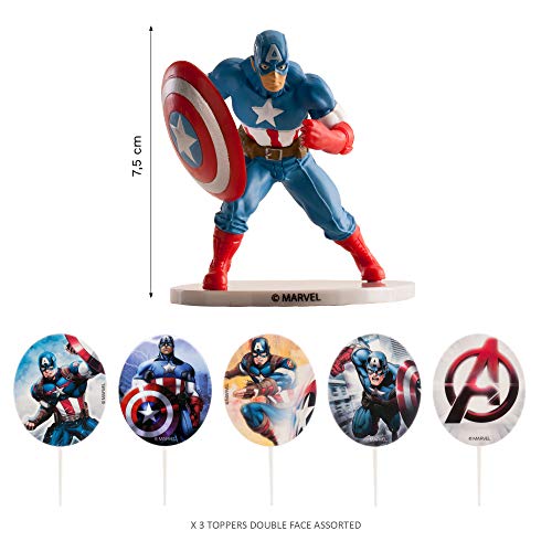 Captain america 303006 - Kit de decoración para Tartas, plástico, Multicolor, 11 x 5 x 23 cm