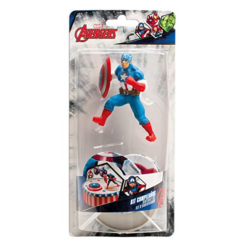 Captain america 303006 - Kit de decoración para Tartas, plástico, Multicolor, 11 x 5 x 23 cm