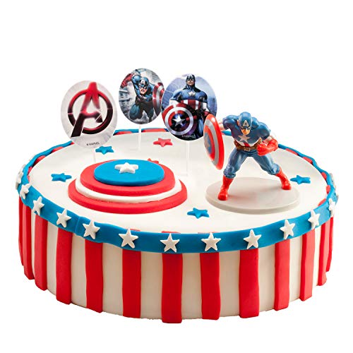 Captain america 303006 - Kit de decoración para Tartas, plástico, Multicolor, 11 x 5 x 23 cm