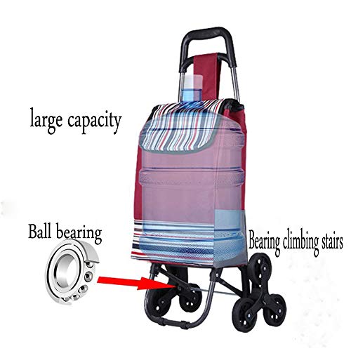 Carrito de la compra Escaleras Pequeño Carro de tirón Plegable Portátil Carrito Trolley Maleta Maleta Remolqueo-Azul Actualización