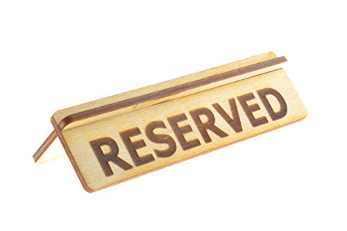 Cartel de madera (Reservado )para restaurantes, bares y cafeterías
