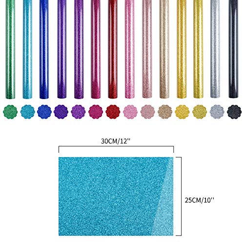 Casiwaft 14 Trozo Vinilo de Transferencia de Calor HTV Heat Transfer Vinyl Láminas de Transferencia Térmica de Vinilo para camisetas, Bolso, Pegatinas, Carteles(25cm*30cm)