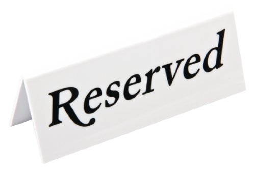 Catering aparato superstore – l988 "cuadro de plástico Sign, reservado (Pack de 10)