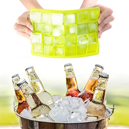 CAVN Bandeja de Hielo, Bandejas para Hielo Silicona, 72 Bandejas para Cubitos de Hielo con Tapa, Congelarse Alimentos para Bebés,Cola,Cócteles,Whisky (3 PCS)