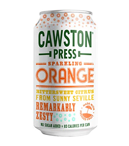 Cawston Press Latas de Naranja Gaseosa con Zumo Prensado 330 ml (Paquete de 24)