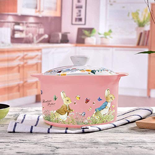 Cazuela Olla De Piedra Ollas De CeráMica Estofado JaponéS Olla Estofado Hogar Cazuela De CeráMica Plato Rosa 3 Litros-Rosado_3 litros
